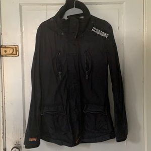 SUPERDRY womens black jacket size Medium